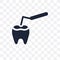 Tooth filling transparent icon. Tooth filling symbol design from
