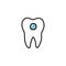 Tooth gems doodle icon, vector color line illustration