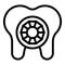 Tooth gems icon outline vector. Gem diamond