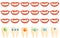 Tooth gems icons set cartoon vector. Dental care