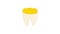 Tooth with golden dental crown icon animation