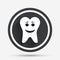 Tooth happy face sign icon. Healthy tooth.