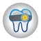 tooth with head torch. Vector illustration decorative design