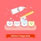 Tooth hygiene icon set