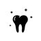 Tooth icon in black. Mouth. Dentistry. Teethcare concept. Vector EPS 10. Isolated on white background