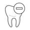 Tooth icon with negative mark icon, vector illustration