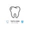 Tooth icon, Teeth sign. Dental care logo, Dental clinic line icon. Vector illustration