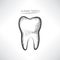 Tooth isolated. Tooth hand drawn sketch icon.