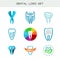Tooth logo set. Dental medical healthcare symbols.