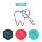 Tooth Magnifying Glass Vector Icon.