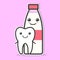 Tooth and milk are friends.