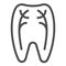 Tooth nerves line icon. Dentist vector illustration isolated on white. Periodontal outline style design, designed for