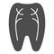 Tooth nerves solid icon. Dentist vector illustration isolated on white. Periodontal glyph style design, designed for web