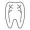 Tooth nerves thin line icon. Dentist vector illustration isolated on white. Periodontal outline style design, designed