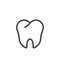 Tooth outline icon. Isolated on white background