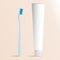 Tooth paste mock up and brush