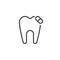 Tooth and pill medicine outline icon