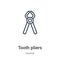 Tooth pliers outline vector icon. Thin line black tooth pliers icon, flat vector simple element illustration from editable dentist