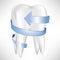 Tooth protection with blue arrow