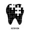 Tooth of the puzzle,dental caries icon