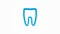 tooth realistic icon. 3d line vector illustration. 3d line vector illustration. Top view