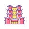 Tooth relic temple RGB color icon