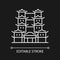 Tooth relic temple white linear icon for dark theme