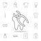 tooth removal icon. Detailed set of dental outline line icons. Premium quality graphic design icon. One of the collection icons fo