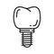 Tooth on screw isolated dental implant, dentistry