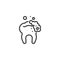 Tooth washing line icon.