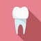 Tooth white implant icon, flat style