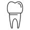 Tooth white implant icon, outline style