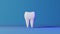 Toothache 3D loop animation neon light blue background White healthy teeth pattern molar wisdom teeth extraction pain 4K