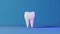 Toothache 3D loop animation neon light blue background White healthy teeth pattern molar wisdom teeth extraction pain 4K