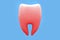 Toothache concept, caries concept isolated on blue background. 3D rendering