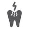Toothache glyph icon, dentist and dental, tooth sign, vector graphics, a solid pattern on a white background.