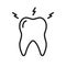 Toothache Line Icon. Teeth Pain. Tooth Ache Linear Pictogram. Oral Healthcare Problem, Dentistry Outline Symbol. Dental