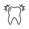 Toothache Oral Healthcare Problem Line Icon. Teeth Pain. Dentistry Outline Symbol. Tooth Ache Linear Pictogram