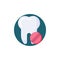 Toothache painkiller tablet flat icon