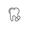 Toothache painkiller tablet line icon