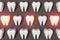 Toothache problem 3d rendering pattern grey background. White healthy teeth molar tooth with pain National Dentist\\\'s Day