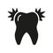 Toothache Silhouette Icon. Dentistry Symbol. Oral Healthcare Problem Glyph Pictogram. Dental Treatment Solid Sign. Teeth