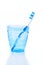 Toothbrush in blue plastic glass