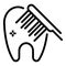 Toothbrush brushing tooth icon, outline style
