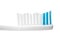 Toothbrush close-up, macro image on a white background, isolated