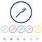 Toothbrush flat color icons in round outlines