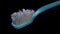 Toothbrush with frayed , dirty, bristles. Close view . 3d rendering
