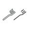 Toothbrush line and glyph icon, stomatology