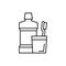 Toothbrush, mouthwash icon. Simple line, outline vector bathroom icons for ui and ux, website or mobile application