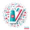 Toothbrush and Toothpaste Flat Sticker Icon